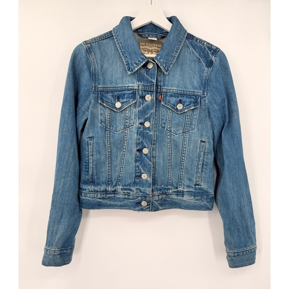 Levi Denim Trucker Jacket Women S Blue Faded Classic Casual Jean Jacket